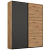 SCHWEBETÜRENSCHRANK 2-türig Graphitfarben, Eiche Artisan  - Graphitfarben/Eiche Artisan, Trend, Holzwerkstoff (151/223/68cm) - Stylife