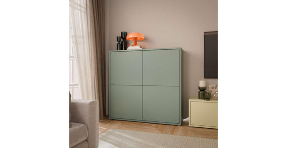 HIGHBOARD  124,5/121,5/34,9 cm  - Salbeigrün/Grau, MODERN, Holzwerkstoff/Kunststoff (124,5/121,5/34,9cm) - Carryhome
