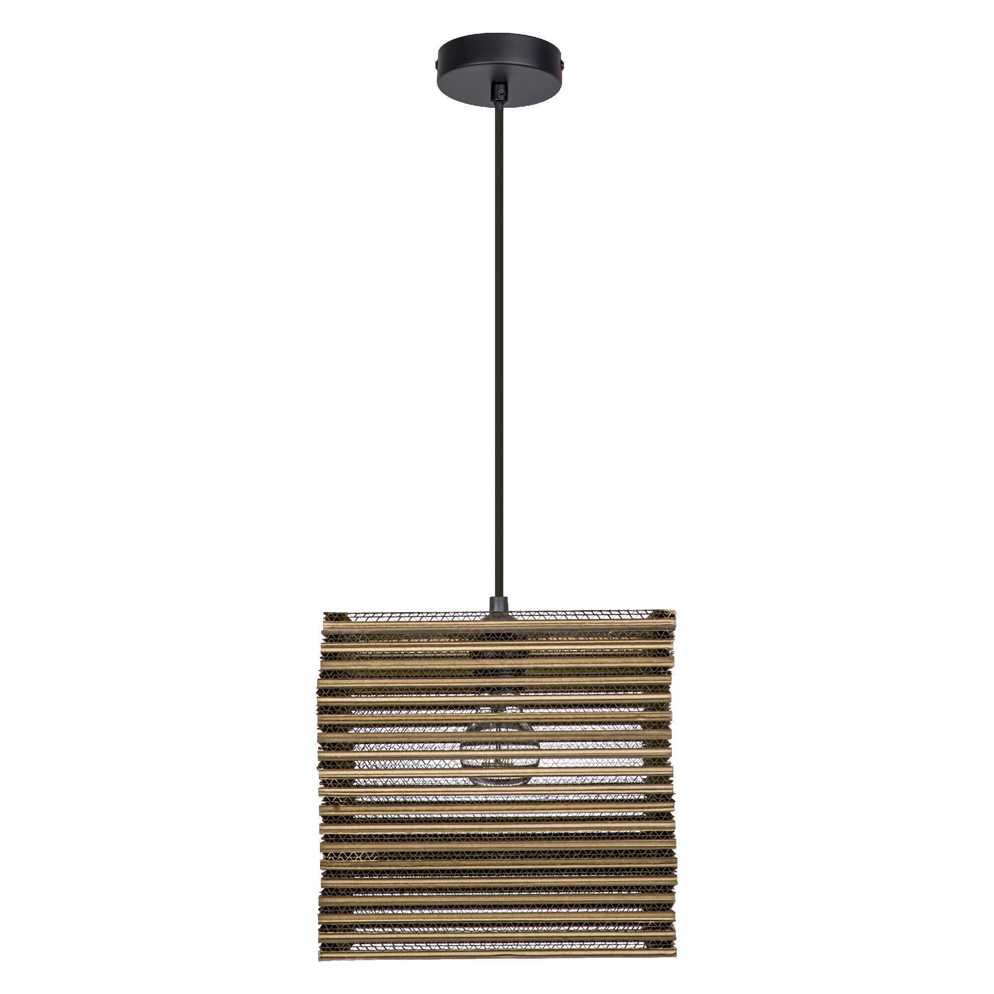 HÄNGELEUCHTE 25/25/130 cm - Braun, Natur, Karton/Metall (25/25/130cm) - Osram