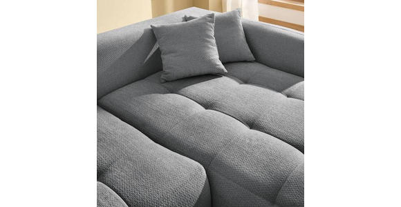 ECKSOFA in Chenille Grau, Dunkelgrau  - Dunkelgrau/Schwarz, MODERN, Kunststoff/Textil (276/172cm) - Hom`in