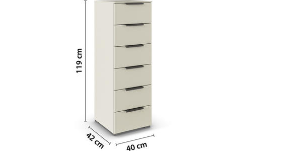 KOMMODE 40/119/42 cm in Champagner - Champagner/Graphitfarben, Trend, Holzwerkstoff/Metall (40/119/42cm) - Novel