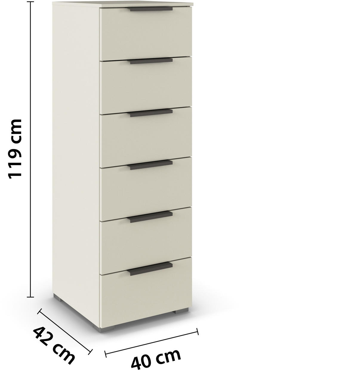 KOMMODE 40/119/42 cm  in Champagner  - Champagner/Graphitfarben, Trend, Holzwerkstoff/Metall (40/119/42cm) - Novel