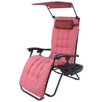 GARTENLIEGE 51/133/91 cm  - Rot, MODERN, Textil/Metall (51/133/91cm) - Gardenson