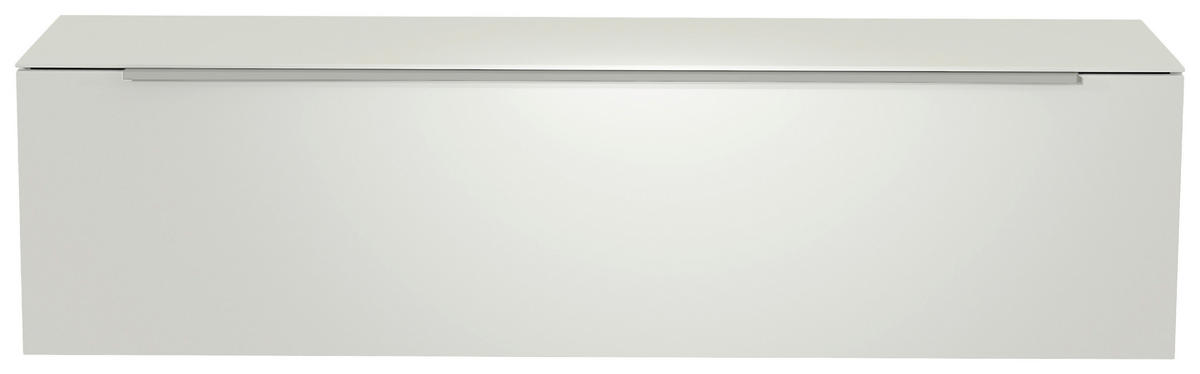 LOWBOARD  in 160/41/45 cm  - Weiss/Alufarben, Design, Glas/Holzwerkstoff (160/41/45cm) - Moderano