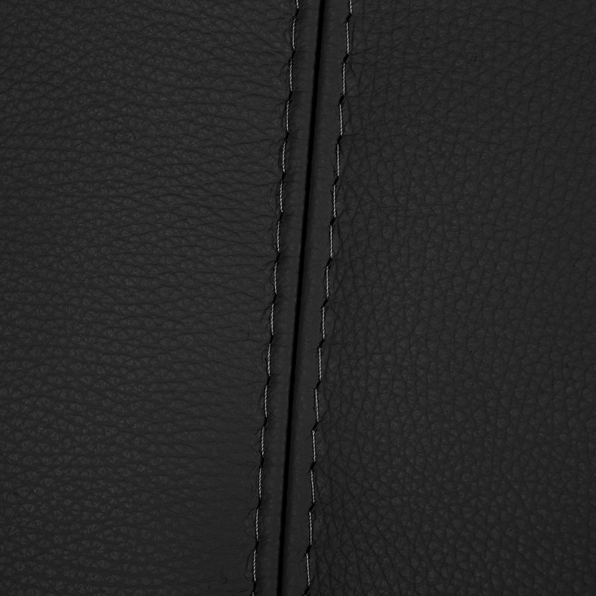 3-SITZER-SOFA Echtleder Schwarz  - Silberfarben/Schwarz, Design, Leder/Metall (214/90/88cm) - Livetastic