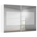 SCHWEBETÜRENSCHRANK 316/223/68 cm 2-türig Weiß  - Weiß, Design, Glas/Holzwerkstoff (316/223/68cm) - Xora