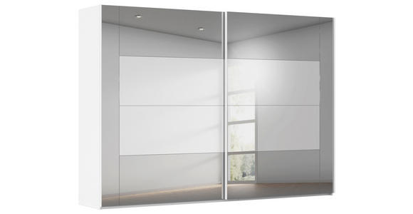 SCHWEBETÜRENSCHRANK 316/223/68 cm 2-türig Weiß  - Weiß, Design, Glas/Holzwerkstoff (316/223/68cm) - Xora