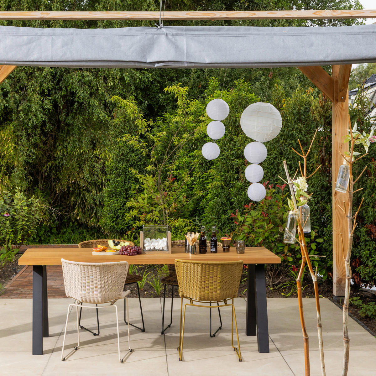 GARTENSTUHL-SET Metall, Kunststoff Naturfarben  - Naturfarben, MODERN, Kunststoff/Metall (55/78/54cm) - Livetastic