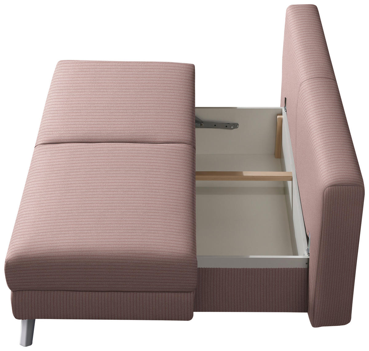 SCHLAFSOFA Cord Rosa  - Chromfarben/Rosa, Modern, Textil/Metall (194/91/90cm) - Novel