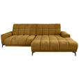 ECKSOFA inkl.Funktionen Senfgelb Chenille  - Senfgelb/Schwarz, MODERN, Textil/Metall (300/195cm) - Xora