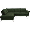 ECKSOFA in Flachgewebe Olivgrün  - Schwarz/Olivgrün, Natur, Textil/Metall (233/288cm) - Valnatura