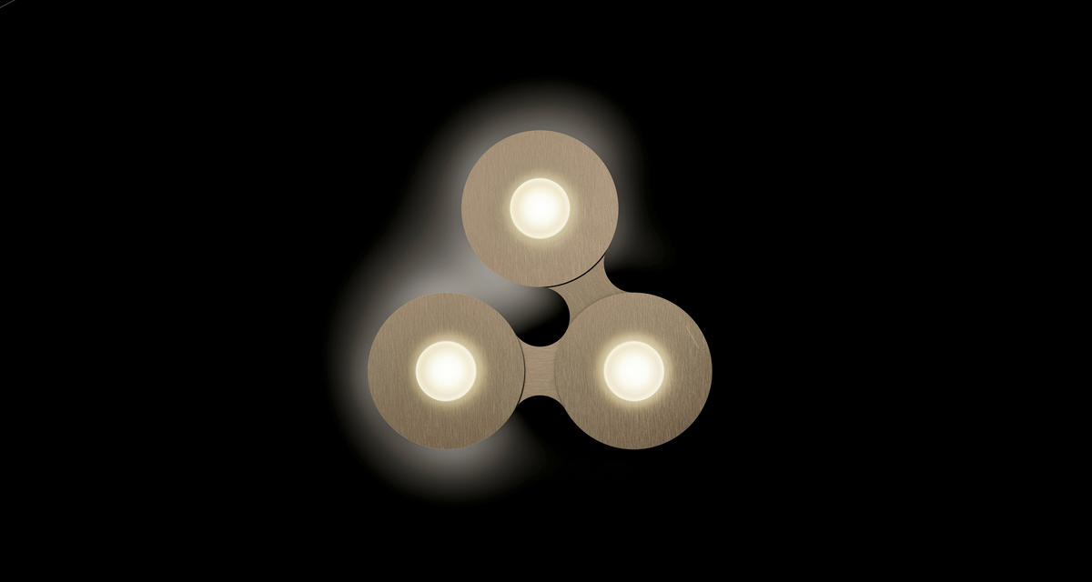 LED-WANDLEUCHTE DISC 37,4/34,6/6,5 cm  - Goldfarben/Braun, Design, Metall (37,4/34,6/6,5cm) - Grossmann