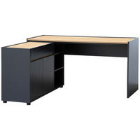ECKSCHREIBTISCH  in Schwarz, Eichefarben  - Eichefarben/Schwarz, MODERN, Holzwerkstoff (150/76,5/136,5cm) - MID.YOU