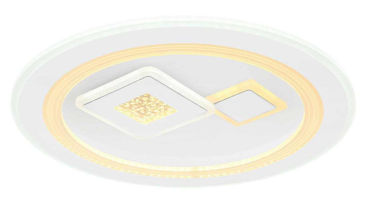 LED-DECKENLEUCHTE 46,6/7,4 cm   - Opal/Weiß, KONVENTIONELL, Kunststoff/Metall (46,6/7,4cm) - Globo