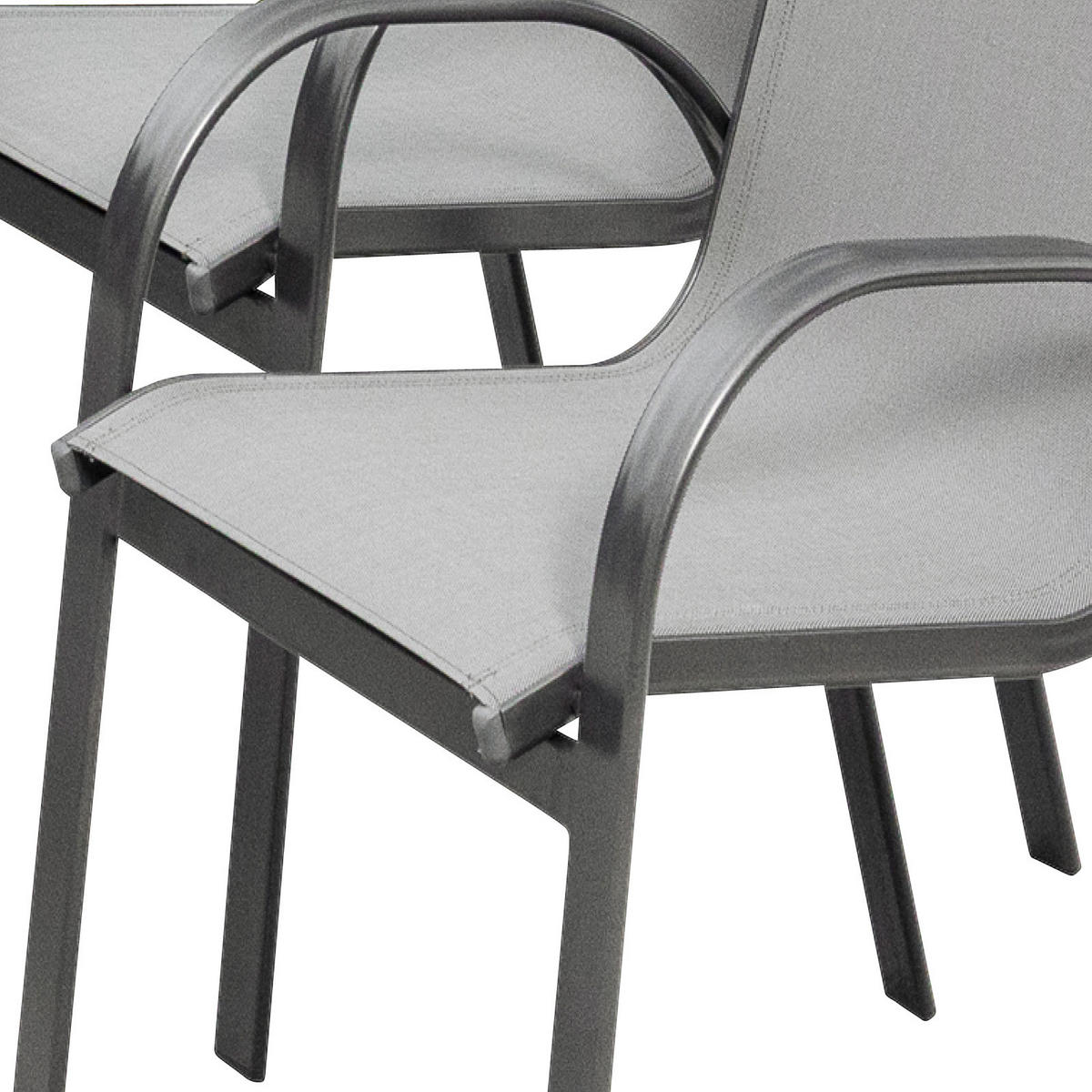 GARTENSET 5-teilig  - Graphitfarben/Grau, KONVENTIONELL, Glas/Textil - Gardenson