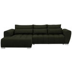 ECKSOFA in Webstoff Dunkelgrün  218/304 cm  - Dunkelgrün/Silberfarben, MODERN, Kunststoff/Textil (218/304cm) - Carryhome