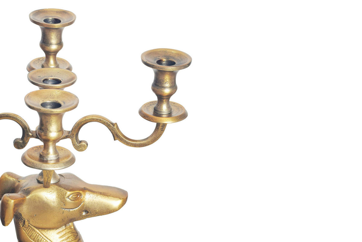 KERZENHALTER - Goldfarben, Design, Metall (26/69/40cm) - Livetastic