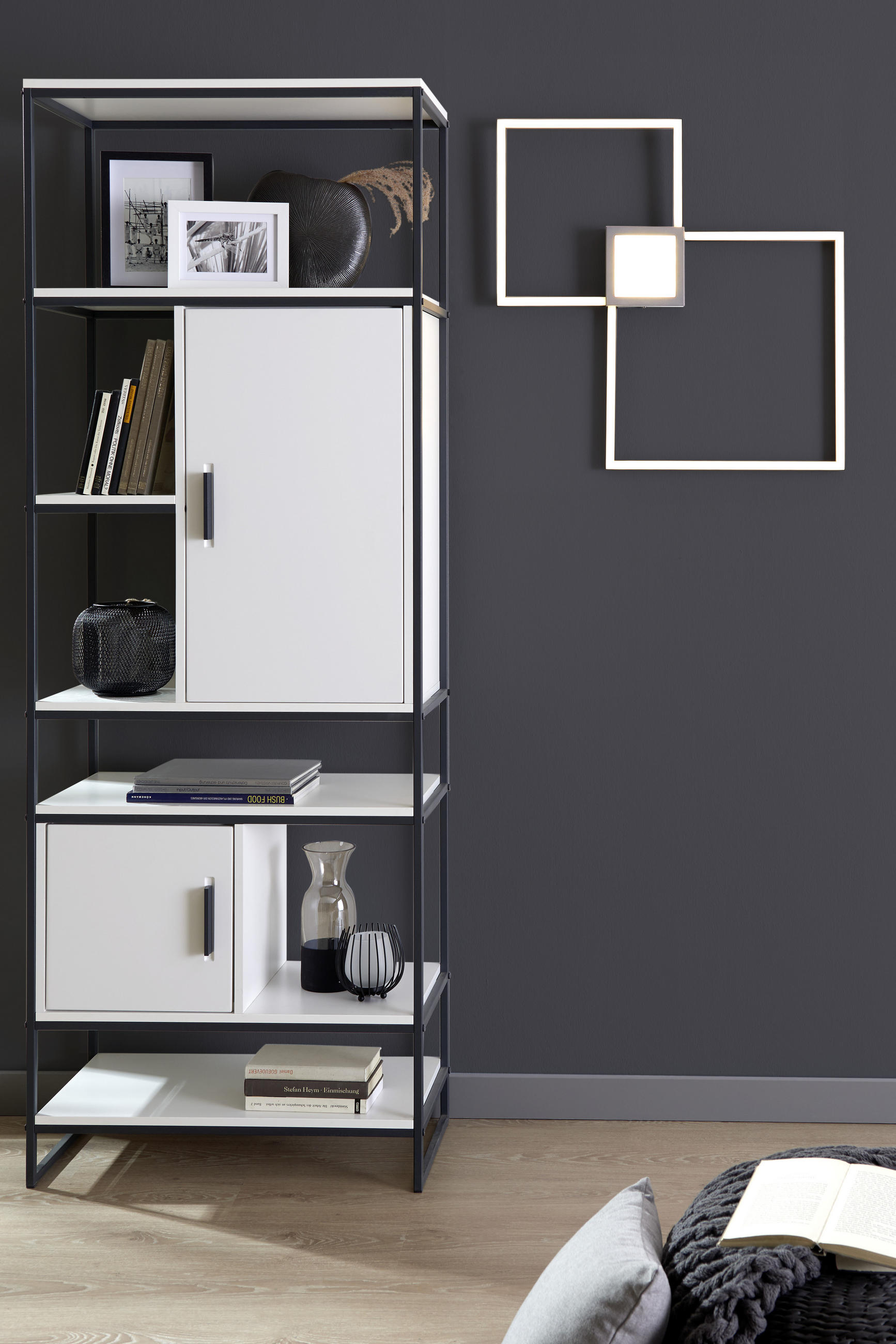 LED-TAKLAMPA 65/65/5 cm  - nickelfärgad, Design, metall (65/65/5cm) - Novel