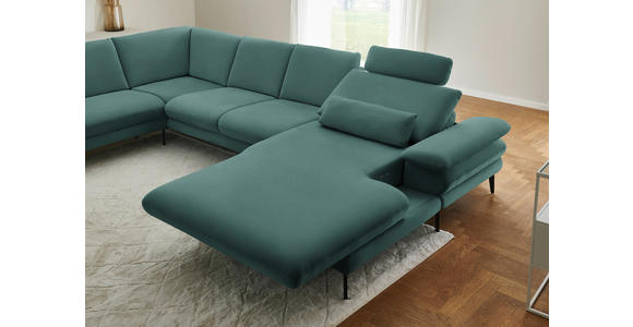 WOHNLANDSCHAFT  in Chenille, Flachgewebe Opal  - Opal/Schwarz, Design, Textil/Metall (208/344/180cm) - Dieter Knoll