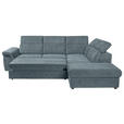 ECKSOFA Blau Flachgewebe  - Blau/Schwarz, KONVENTIONELL, Kunststoff/Textil (280/235cm) - Carryhome