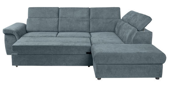 ECKSOFA Blau Flachgewebe  - Blau/Schwarz, KONVENTIONELL, Kunststoff/Textil (280/235cm) - Carryhome