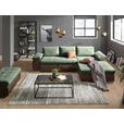 ECKSOFA in Flachgewebe Braun, Olivgrün 271/175 cm - Braun/Olivgrün, Design, Kunststoff/Textil (271/175cm) - Xora