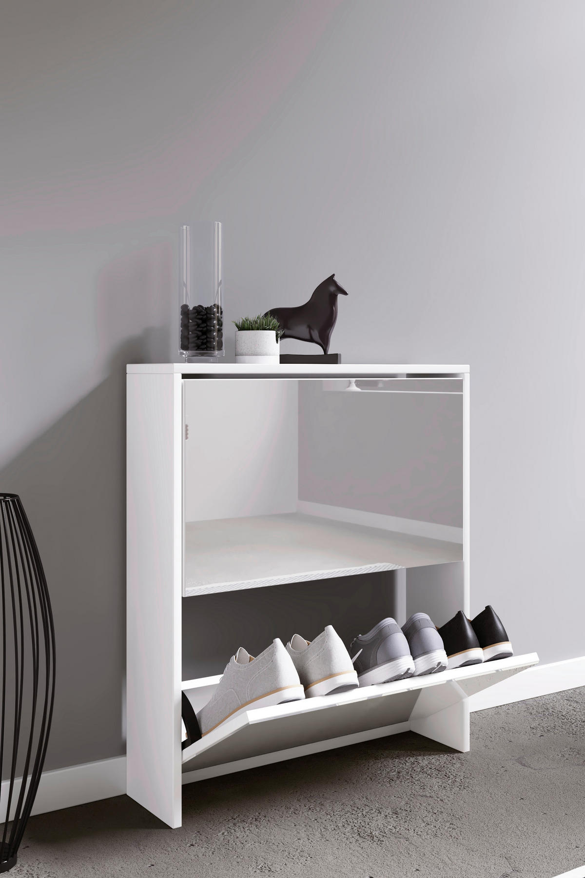SCHUHKIPPER  in 63/73/17 cm  - Weiß, KONVENTIONELL, Holzwerkstoff (63/73/17cm) - MID.YOU