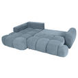ECKSOFA in Flachgewebe Blau  - Blau/Schwarz, KONVENTIONELL, Kunststoff/Textil (174/274cm) - Carryhome
