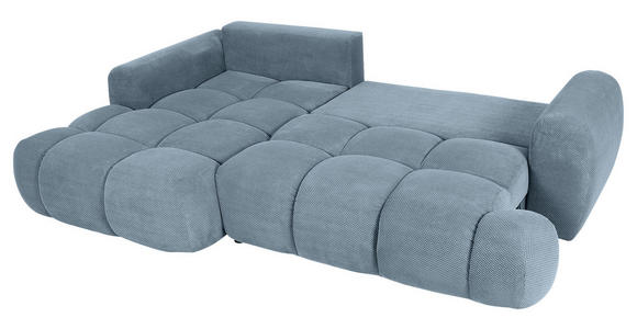 ECKSOFA in Flachgewebe Blau - Blau/Schwarz, KONVENTIONELL, Kunststoff/Textil (174/274cm) - Carryhome