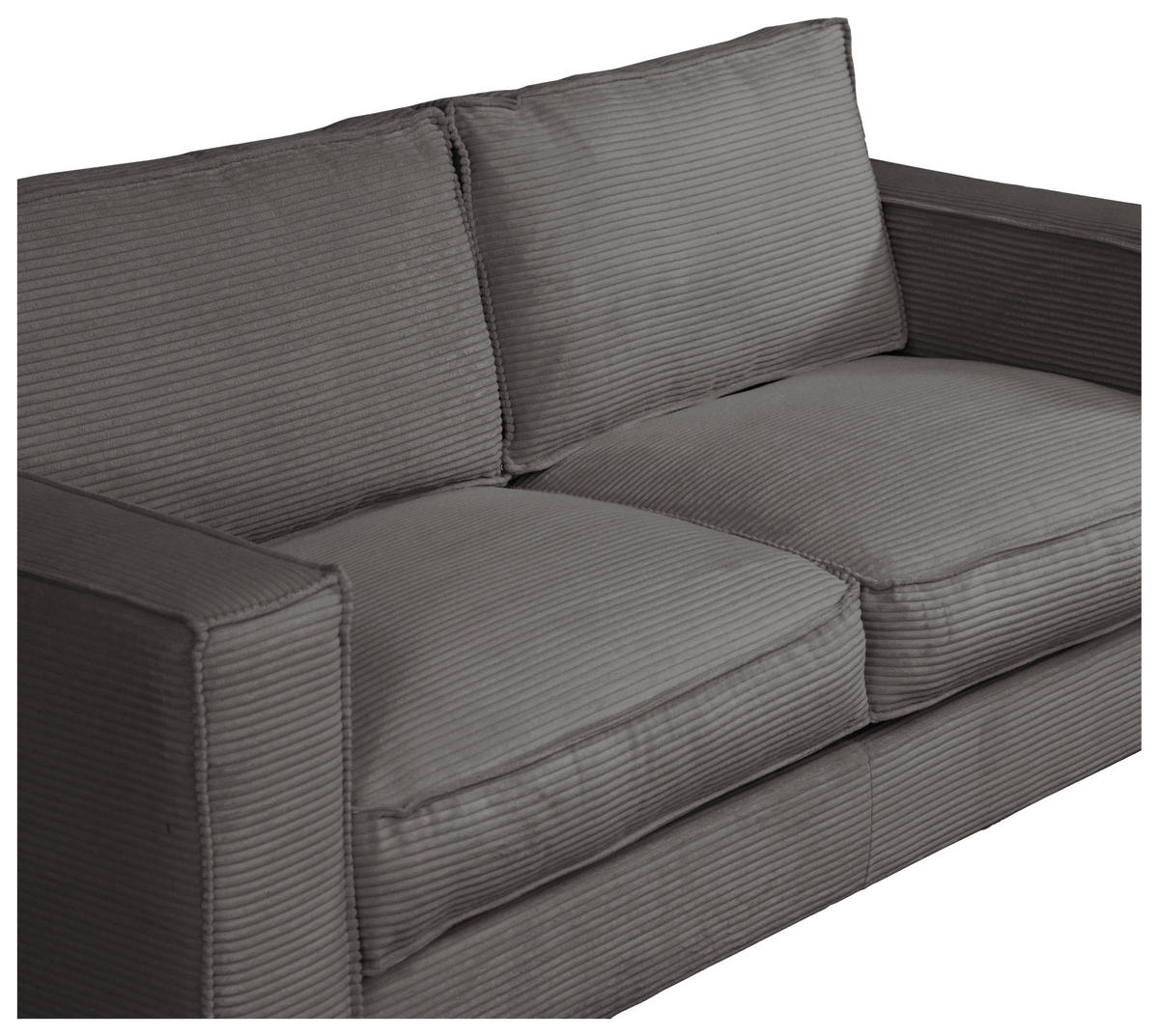 SCHLAFSOFA in Cord Grau  - Dunkelbraun/Grau, Design, Holz/Textil (203/85/99cm) - MID.YOU
