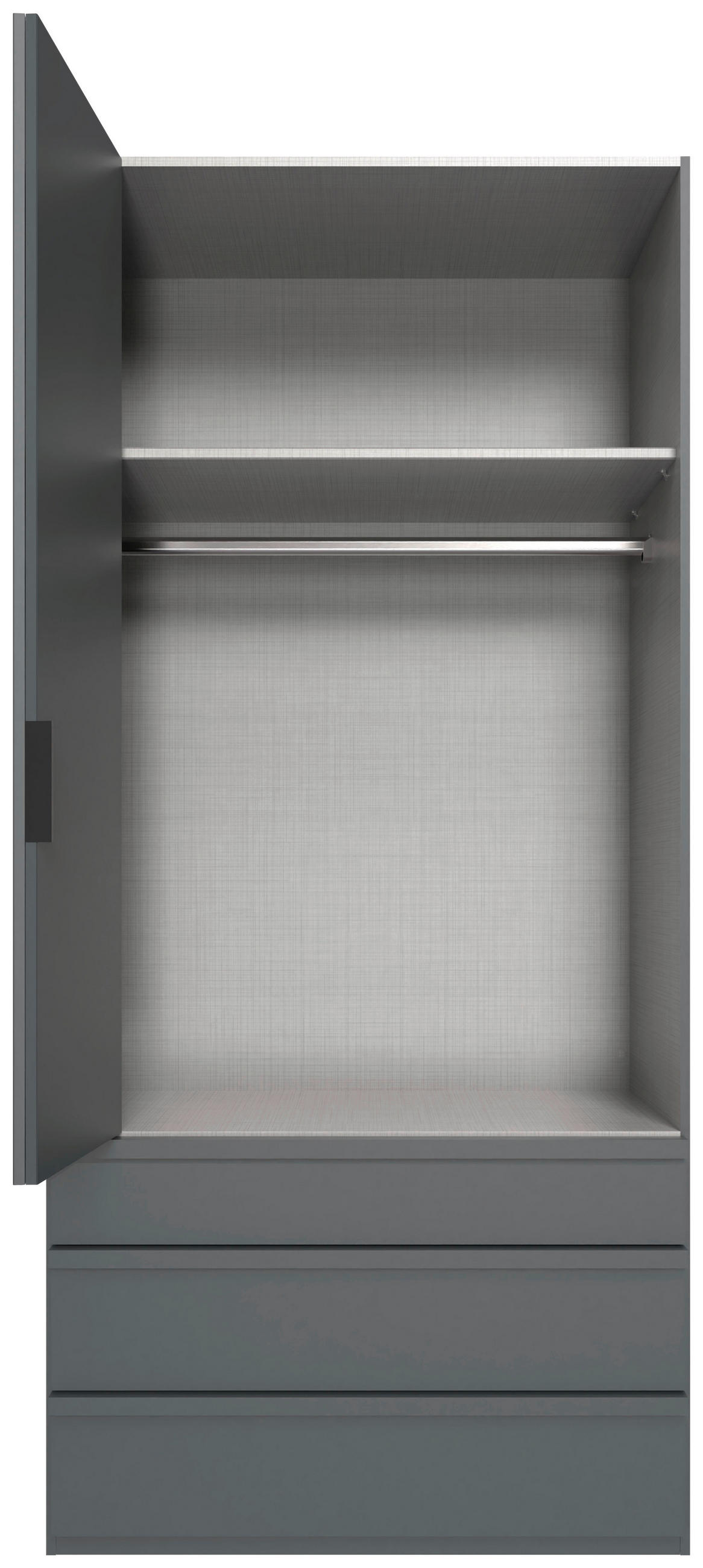 FALTTÜRENSCHRANK 100/216/58 cm 2-türig Graphitfarben  - Schwarz/Graphitfarben, Design, Glas/Holzwerkstoff (100/216/58cm) - Boxxx