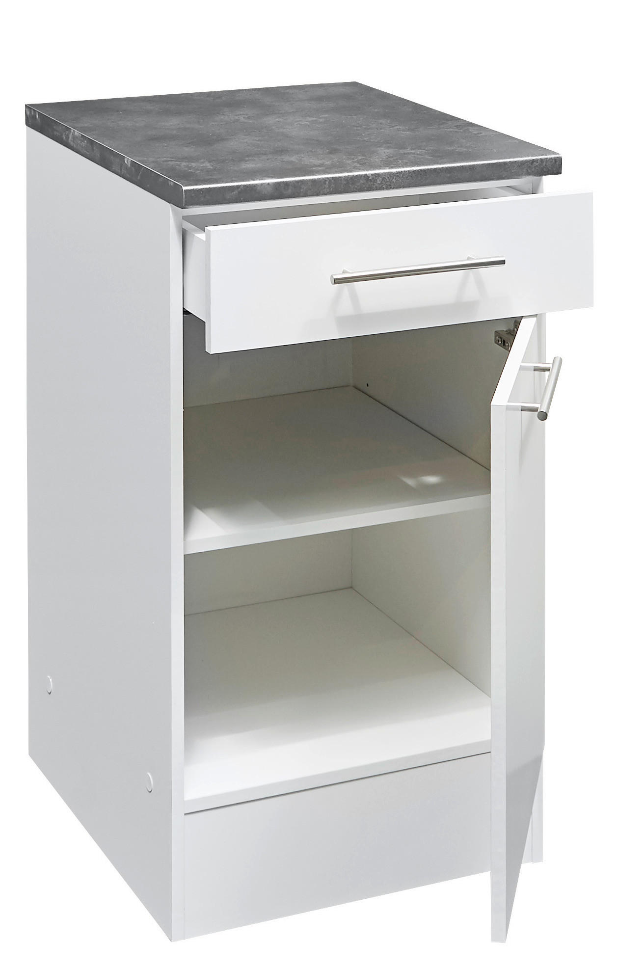 CORP INFERIOR DE BUCĂTĂRIE 50/90/60 cm   - alb/culoare inox, Konventionell, metal/material pe bază de lemn (50/90/60cm) - MID.YOU