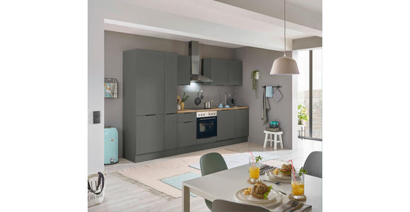 KÜCHENBLOCK   in Graphitfarben  - Schwarz/Graphitfarben, Basics, Holzwerkstoff/Metall (310/211/60cm) - Xora