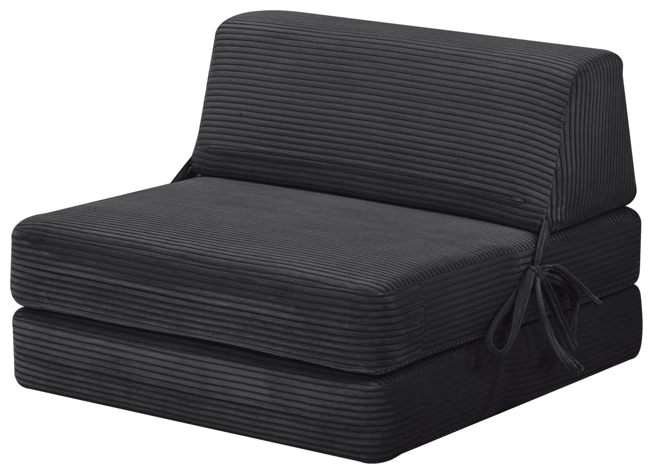 SCHLAFSESSEL Cord Schwarz    - Schwarz, Design, Textil/Metall (65/57/81cm) - Livetastic