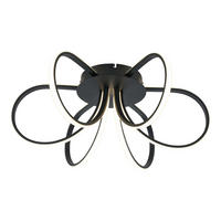 DECKENLEUCHTE  55/22 cm    - Schwarz, Trend, Kunststoff/Metall (55/22cm) - Collett's Monde