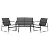 LOUNGEGRUPP 4 delar  - svart, Klassisk, metall/glas