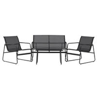 LOUNGEGRUPP 4 delar  - svart, Klassisk, metall/glas