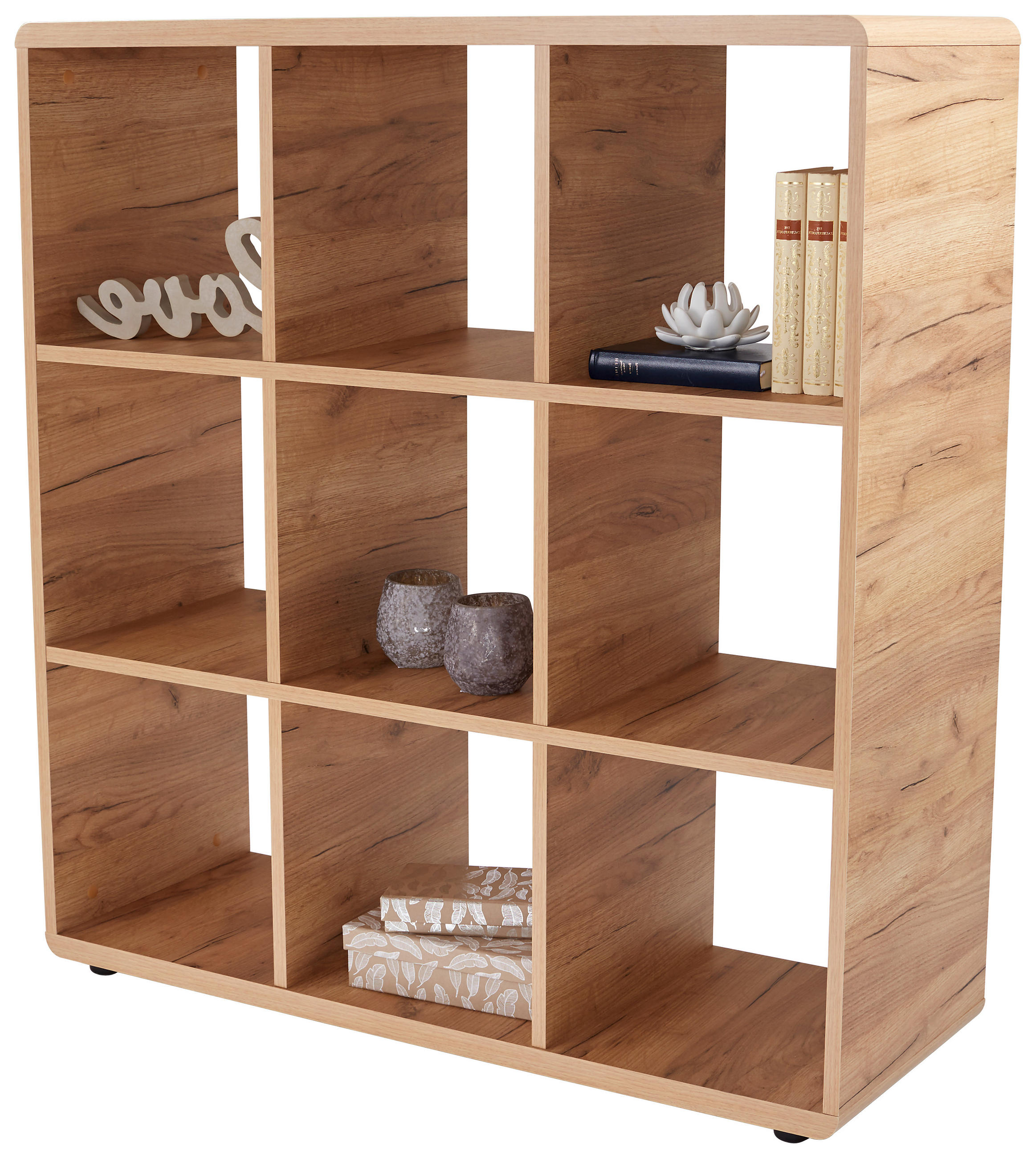 REGAL 108,8/110,2/35 cm barve hrasta  - črna/barve hrasta, Konvencionalno, umetna masa/leseni material (108,8/110,2/35cm) - Xora