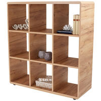 REGAL 108,8/110,2/35 cm barve hrasta  - črna/barve hrasta, Konvencionalno, umetna masa/leseni material (108,8/110,2/35cm) - Xora