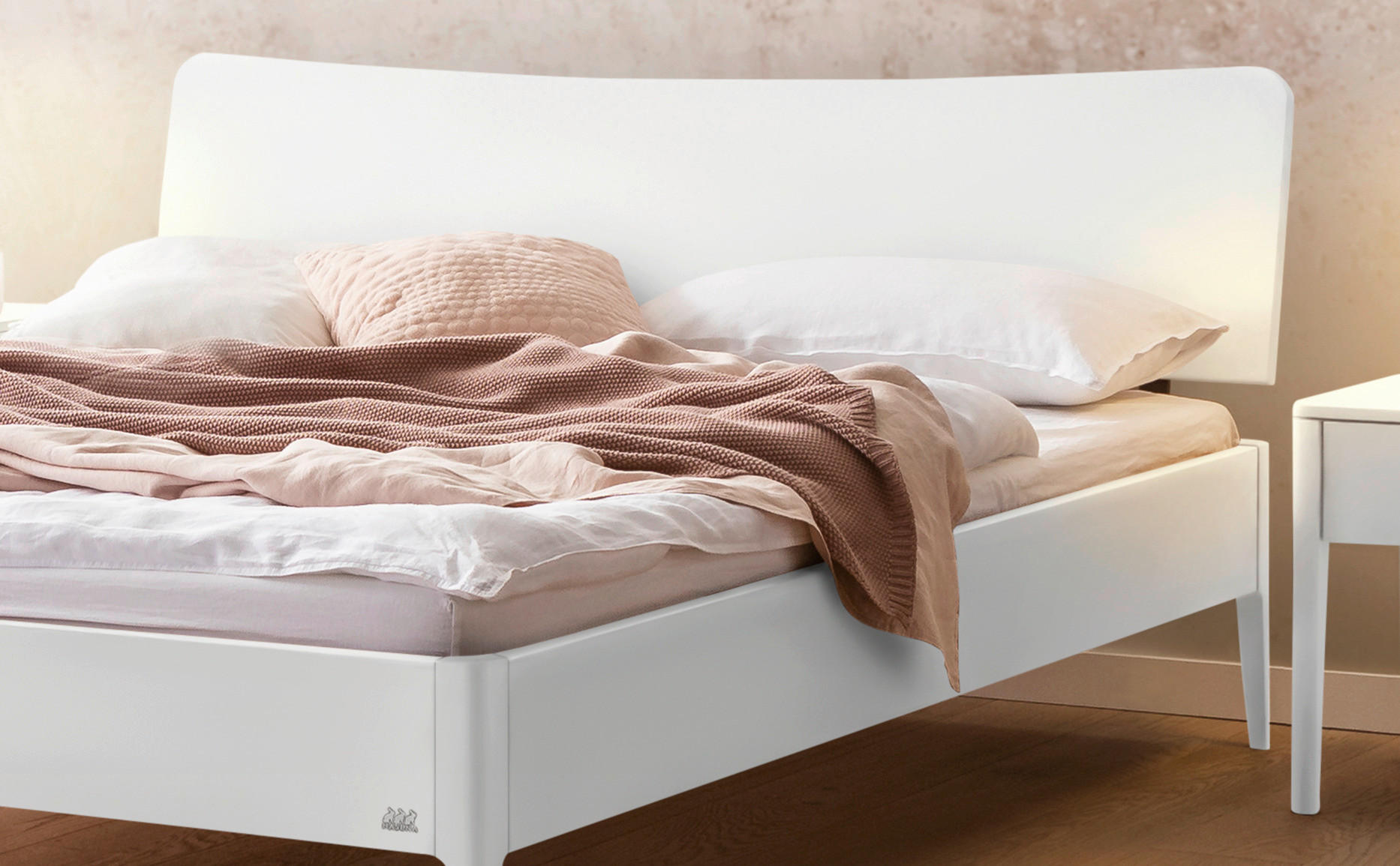 Thumbnail - Hasena Bett, Weiß, Höhe ca. 22 cm, 180x200 cm, in verschiedenen Holzarten erhältlich, Größen erhältlich, Schlafzimmer, B...