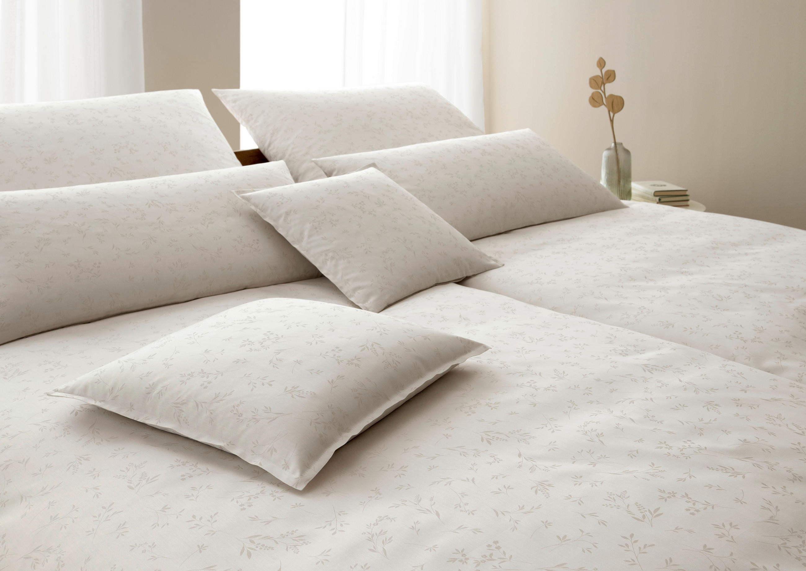 POSTELJNINA 200/200 cm žakar naravne barve  - naravne barve, Konvencionalno, tekstil (200/200cm) - Elegante