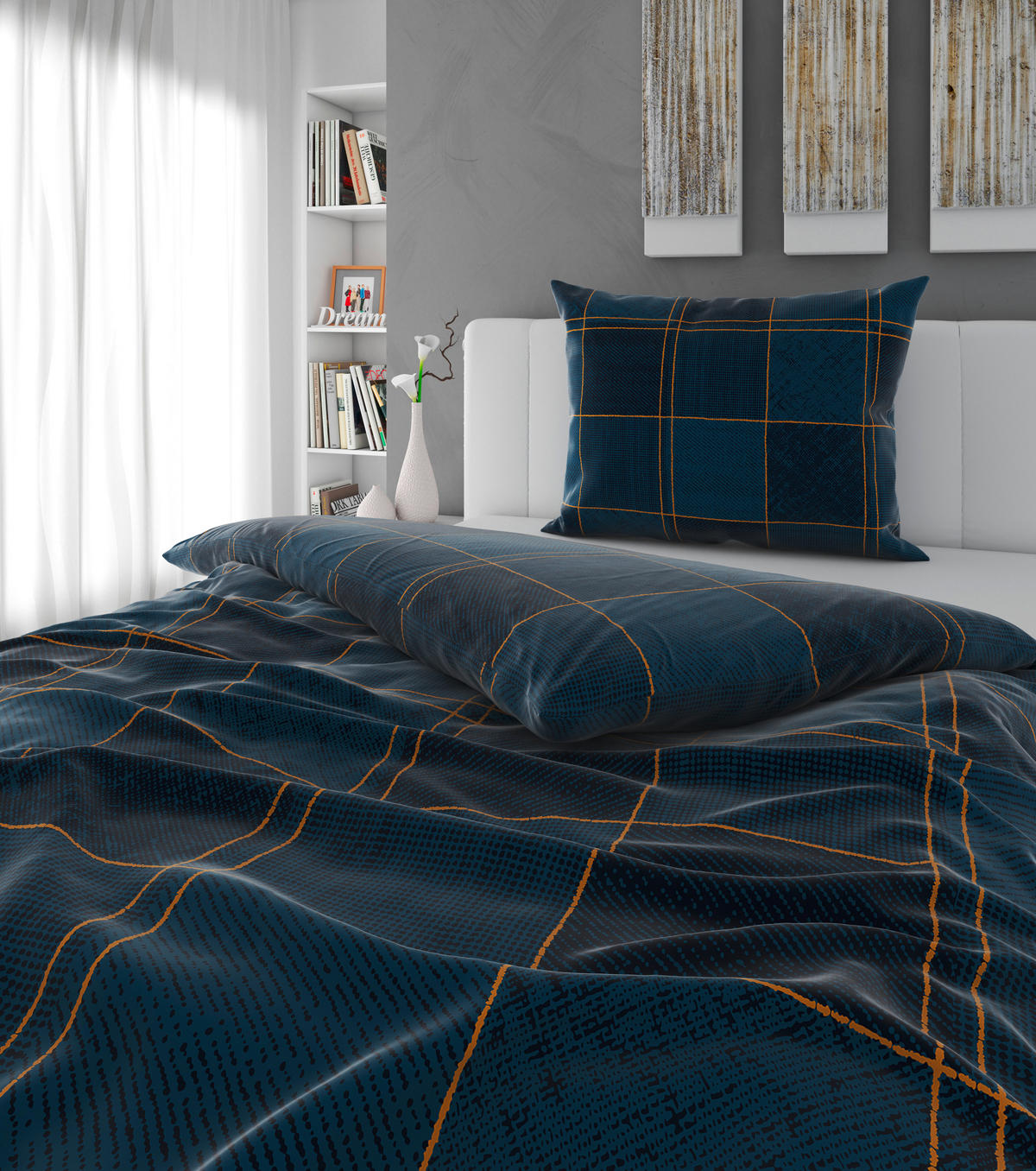 BETTWÄSCHE TANJA Satin 140/200 cm  - Anthrazit, KONVENTIONELL, Textil (140/200cm) - Esposa