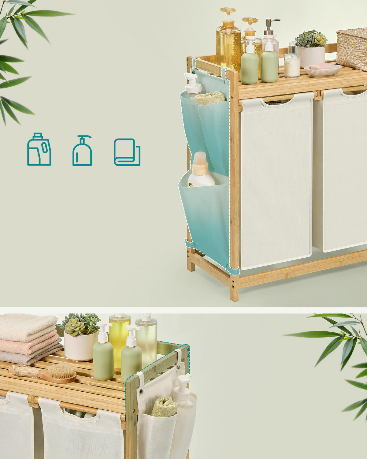 WÄSCHEKORB - Ecru, Basics, Naturmaterialien/Textil (94/78/33cm)