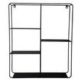 WANDREGAL 50/60/12 cm  - Schwarz, Basics, Metall (50/60/12cm) - Landscape