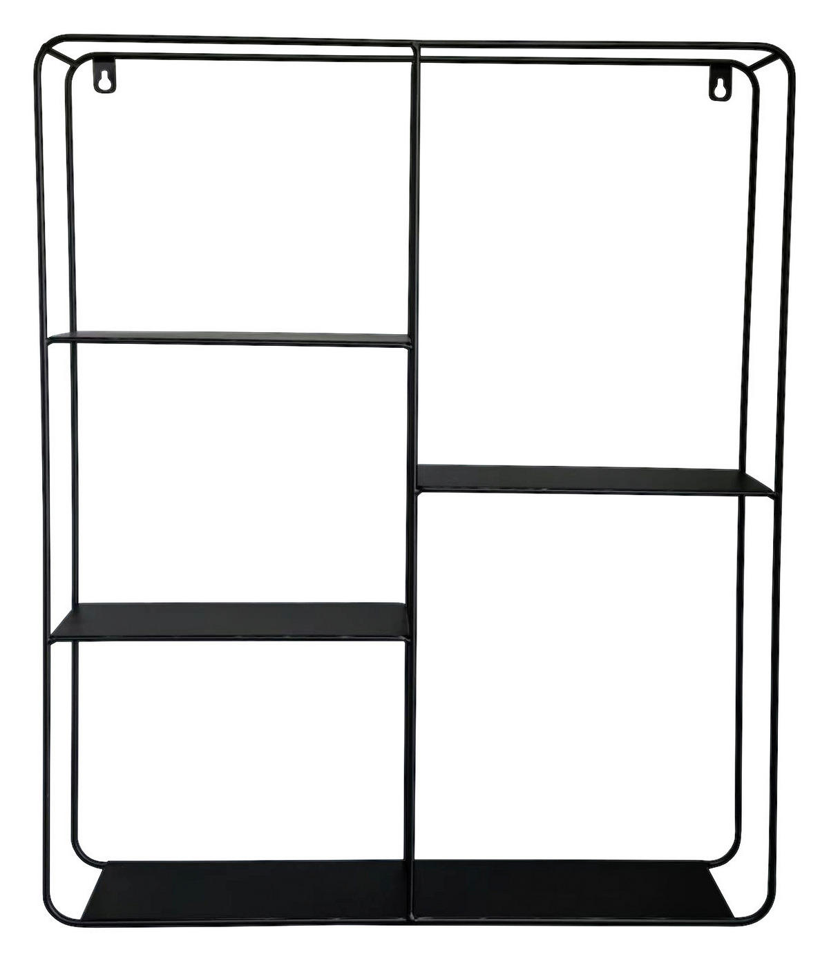 WANDREGAL 50/60/12 cm  - Schwarz, Basics, Metall (50/60/12cm) - Landscape