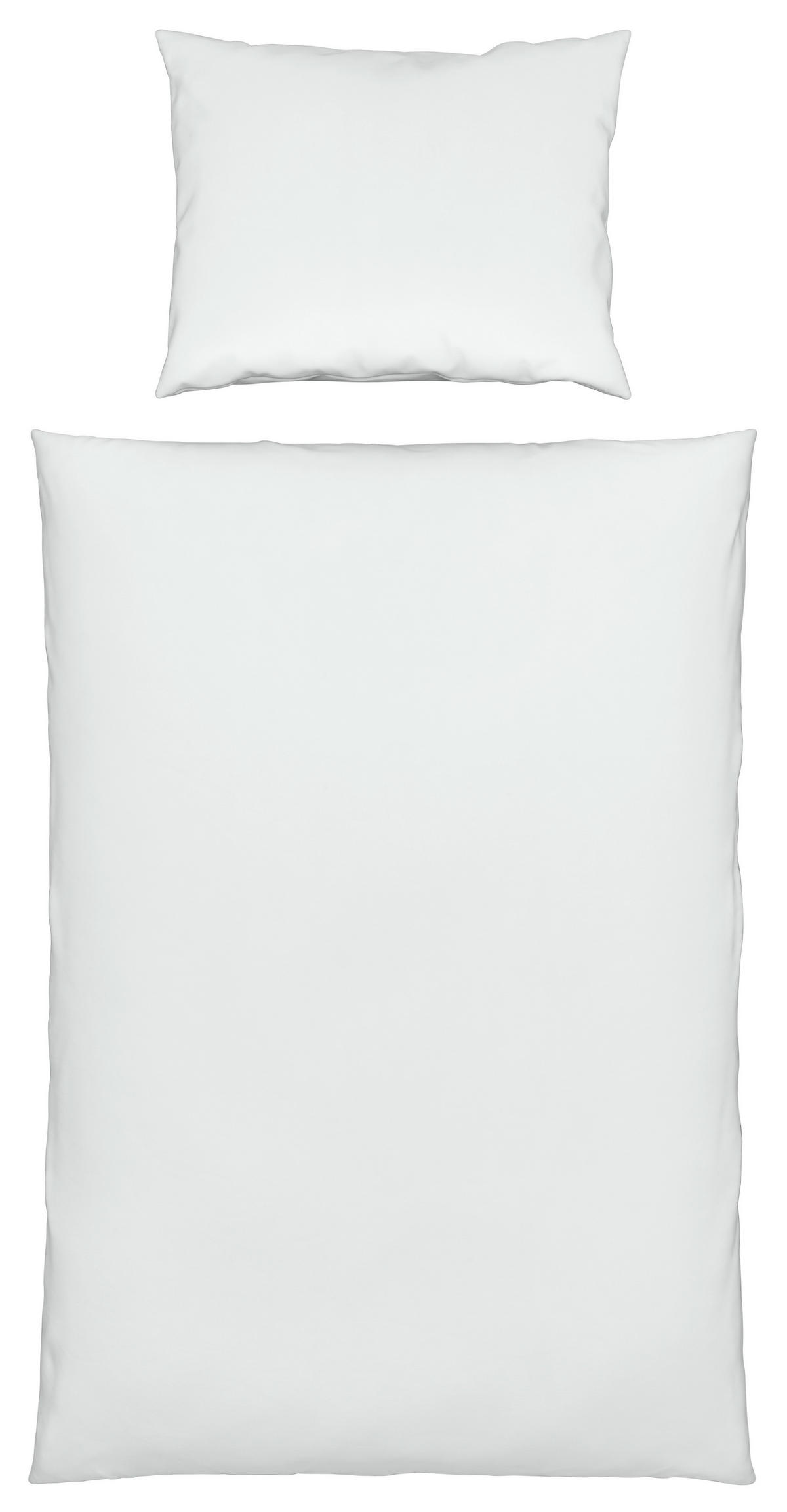 BETTWÄSCHESET Satin 160/210 cm  65 cm/100 cm  - Weiss, Basics, Textil (160/210cm) - Novel