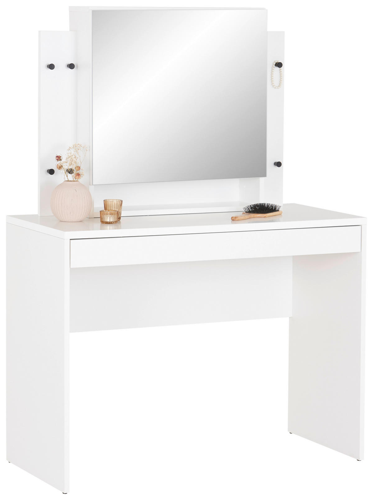 SCHMINKTISCH Weiß  - Weiß, MODERN, Holzwerkstoff (100/76/45cm) - Boxxx