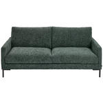 3-SITZER-SOFA in Webstoff Dunkelgrün  - Dunkelgrün/Schwarz, KONVENTIONELL, Textil/Metall (196/78/90cm) - Hom`in