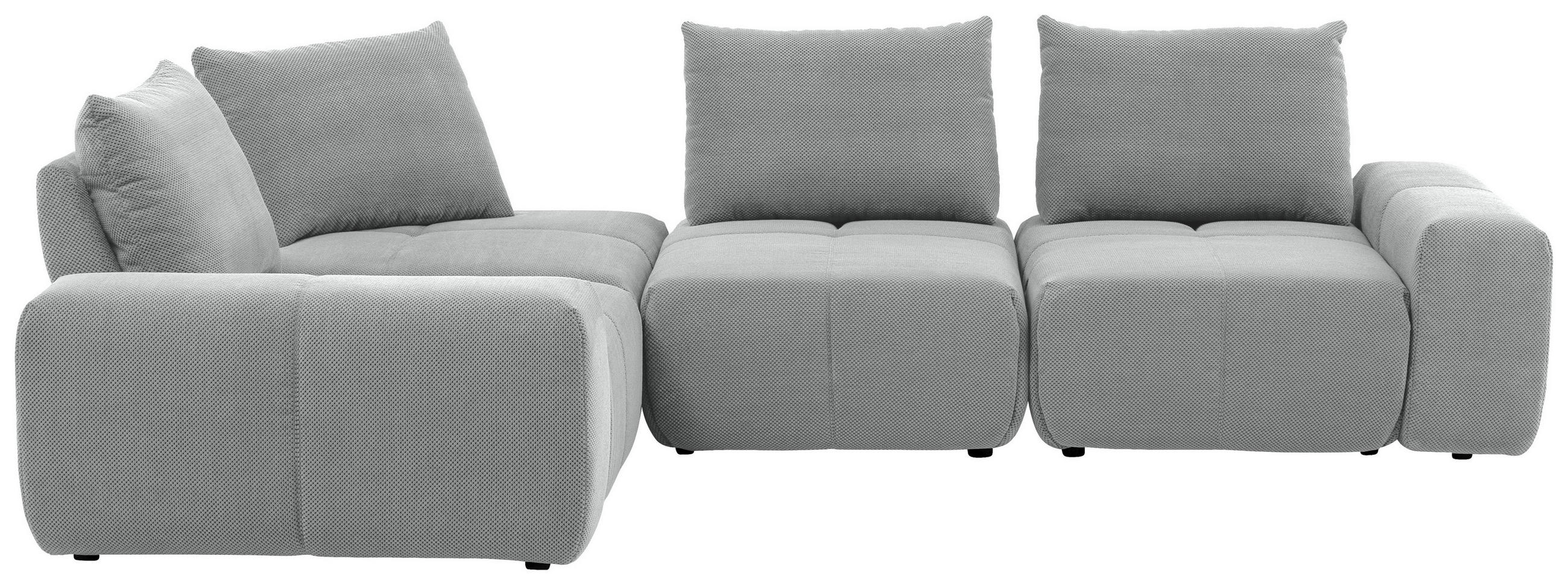 ECKSOFA in Velours Grau - Schwarz/Grau, Design, Kunststoff/Textil (236/326cm) - Xora