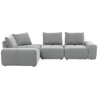ECKSOFA in Velours Grau  - Schwarz/Grau, Design, Kunststoff/Textil (236/326cm) - Xora